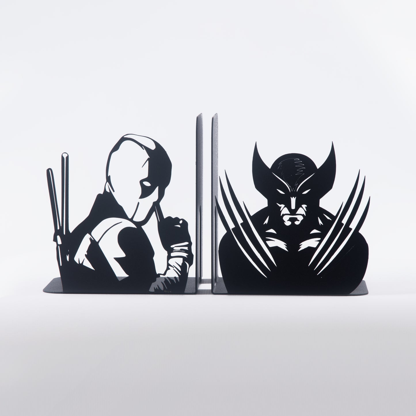 Deadpool & Wolverine Super Heroes Book End, Decorative Metal Bookends with Cartoon Characters, Cartoon Hero Bookends, Superhero Figured Book Stands for Kids Room, Best Gift For Boys