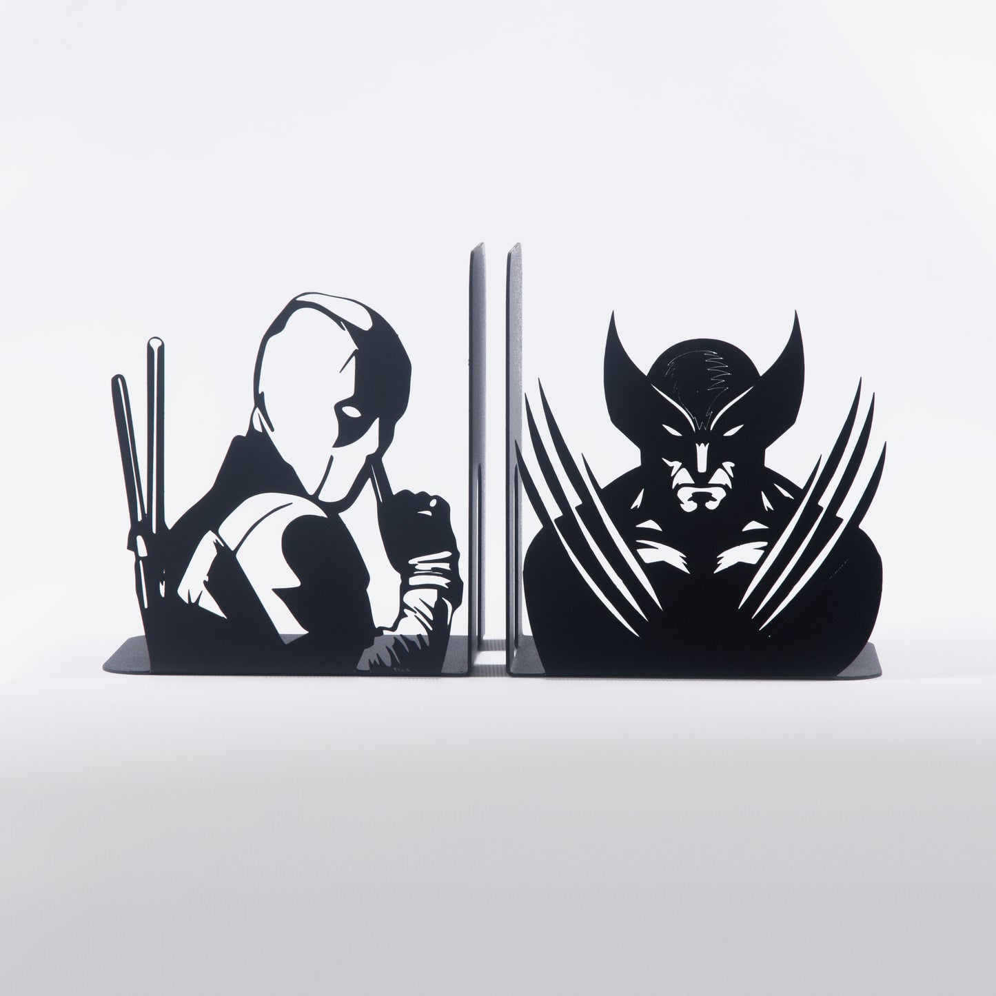 Deadpool & Wolverine Super Heroes Book End, Decorative Metal Bookends with Cartoon Characters, Cartoon Hero Bookends, Superhero Figured Book Stands for Kids Room, Best Gift For Boys