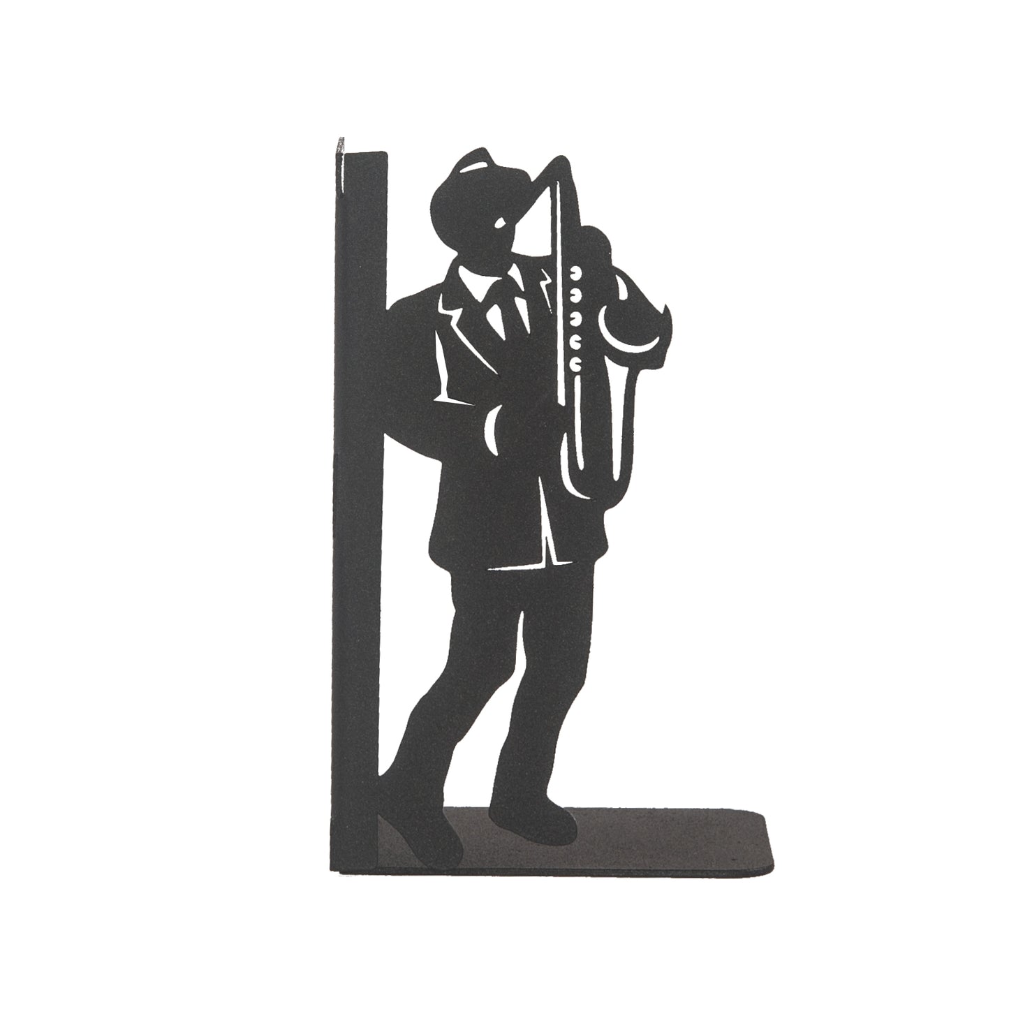 Jazz Musicians Metal Bookends, Singer and Saxophone Player Silhouettes, Decorative Music Themed Book Holders, Soloist Silhouette Bookend, Musician Book Stand, Best Gift for Music Lovers