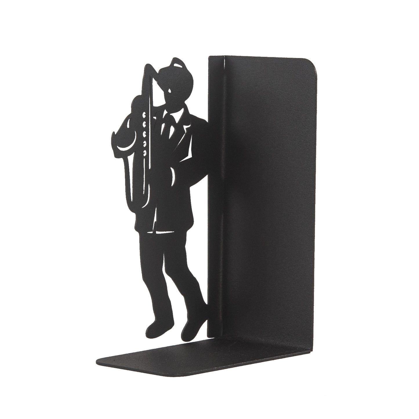 Jazz Musicians Metal Bookends, Singer and Saxophone Player Silhouettes, Decorative Music Themed Book Holders, Soloist Silhouette Bookend, Musician Book Stand, Best Gift for Music Lovers