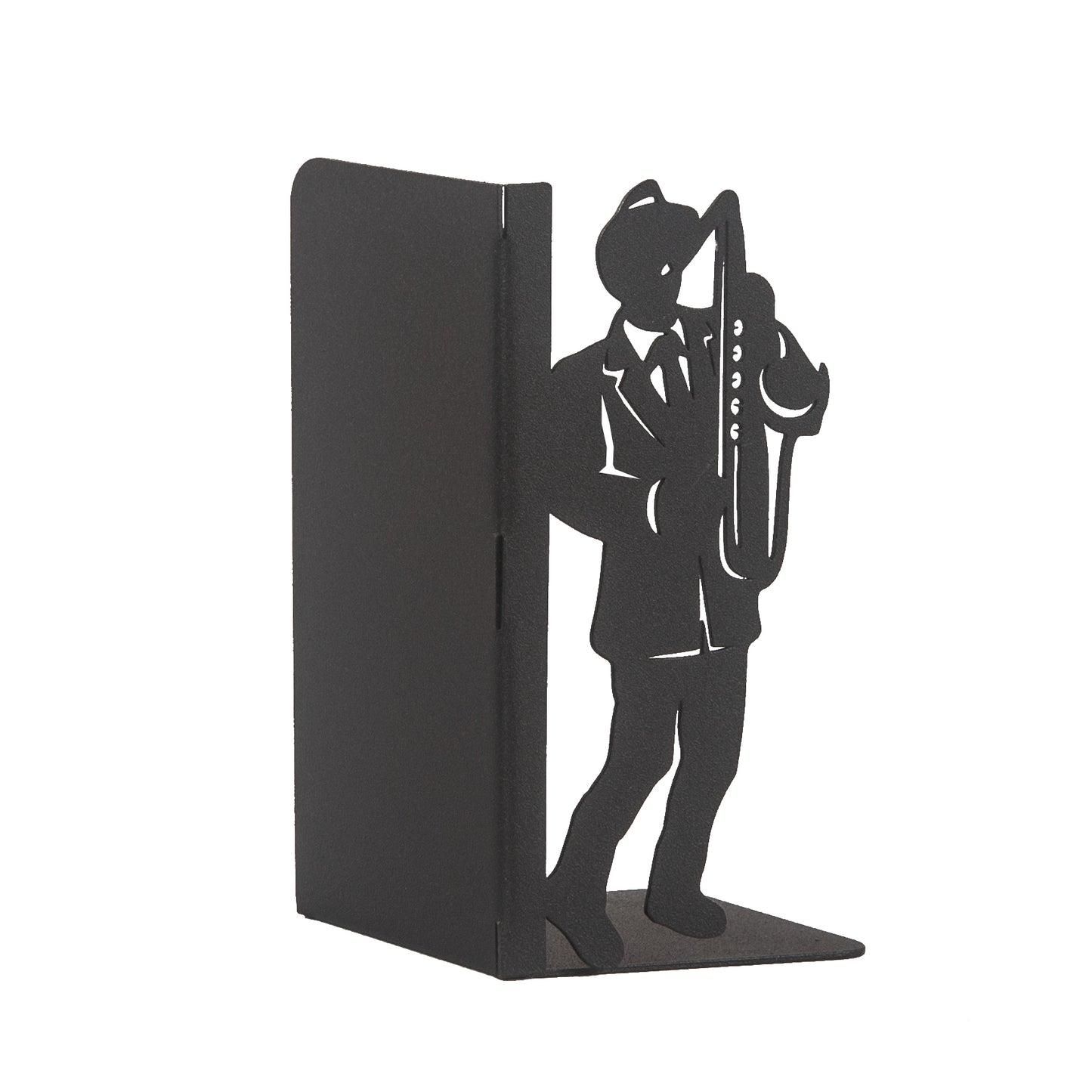 Jazz Musicians Metal Bookends, Singer and Saxophone Player Silhouettes, Decorative Music Themed Book Holders, Soloist Silhouette Bookend, Musician Book Stand, Best Gift for Music Lovers