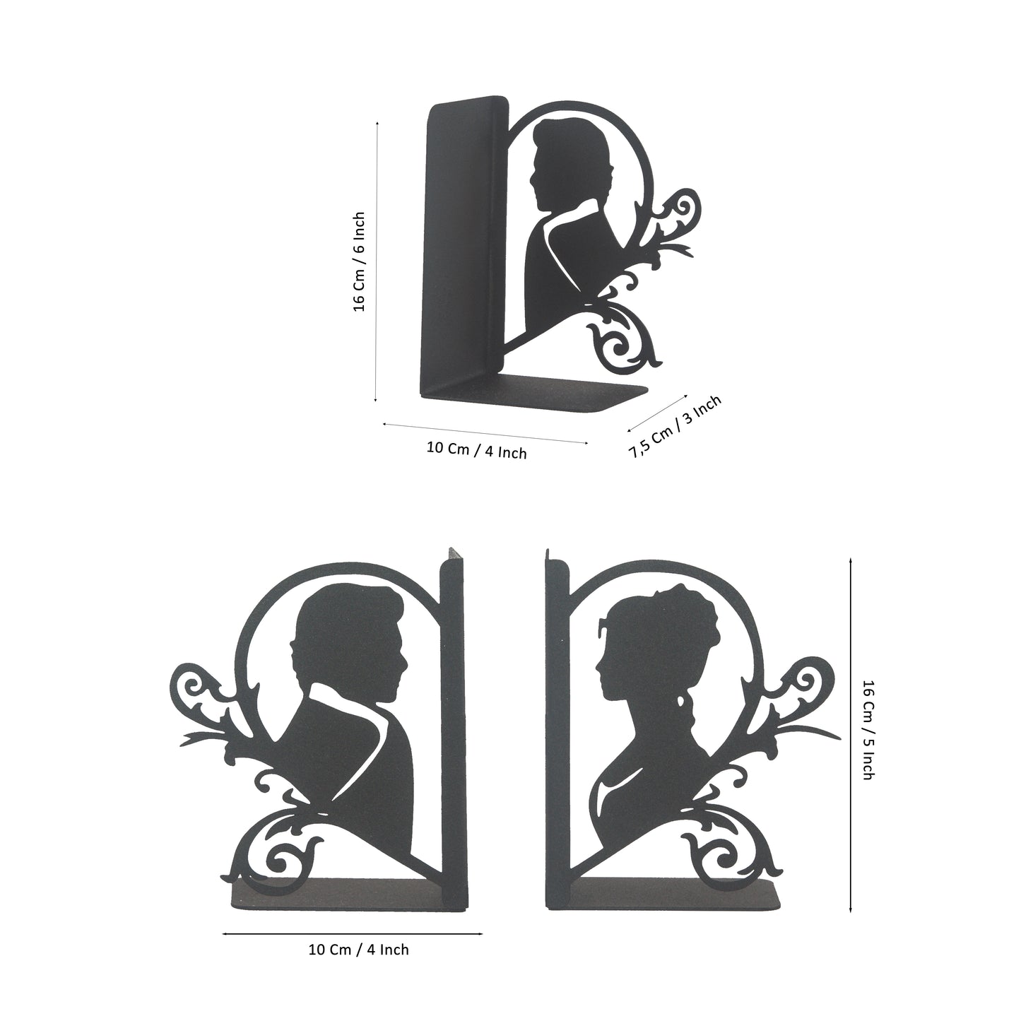 Outlander Bookends, Lovers Silhouette Book Stand, Iconic TV Series Outlander, Gift for Couple, Love Story, Jamie and Claire Fraser, Silhouette of Unforgettable Series Heroes, Decorative Bookends