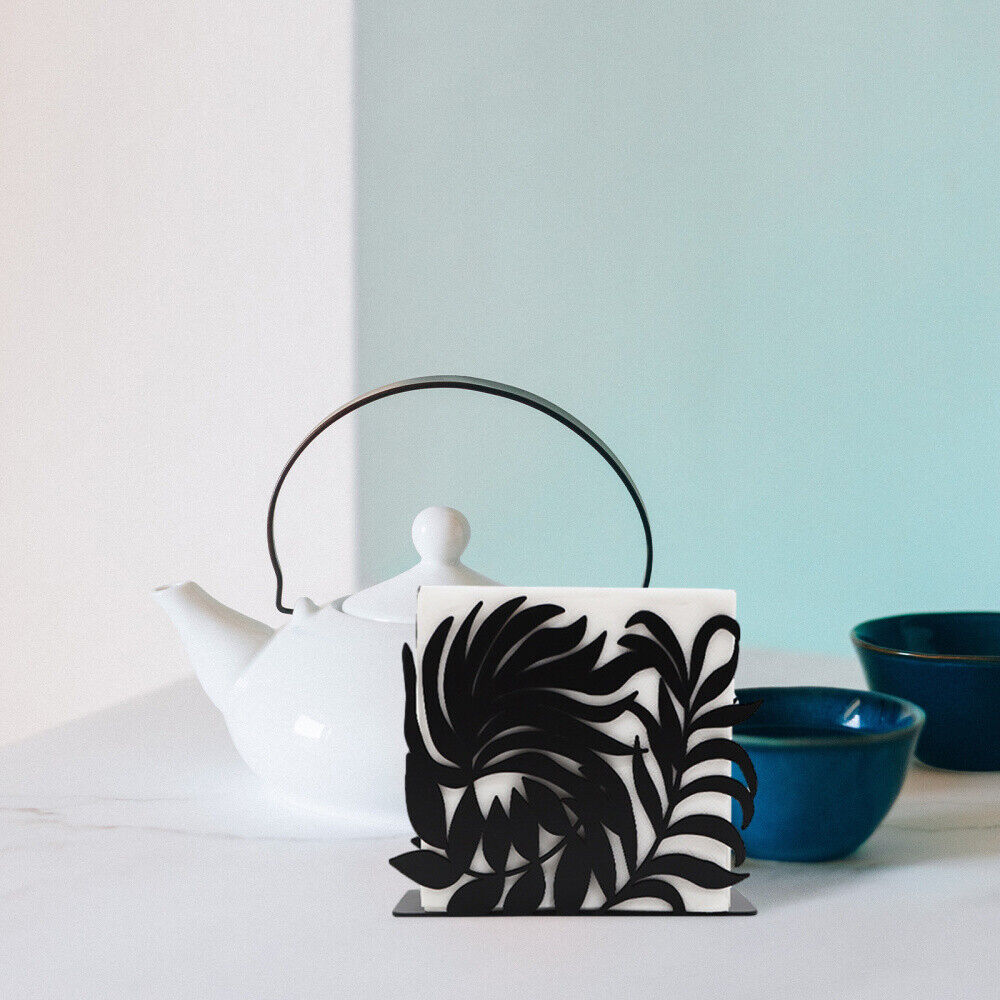 Palm Leaf Napkin Holder, Tropical Leaves Napkin Holder Stand