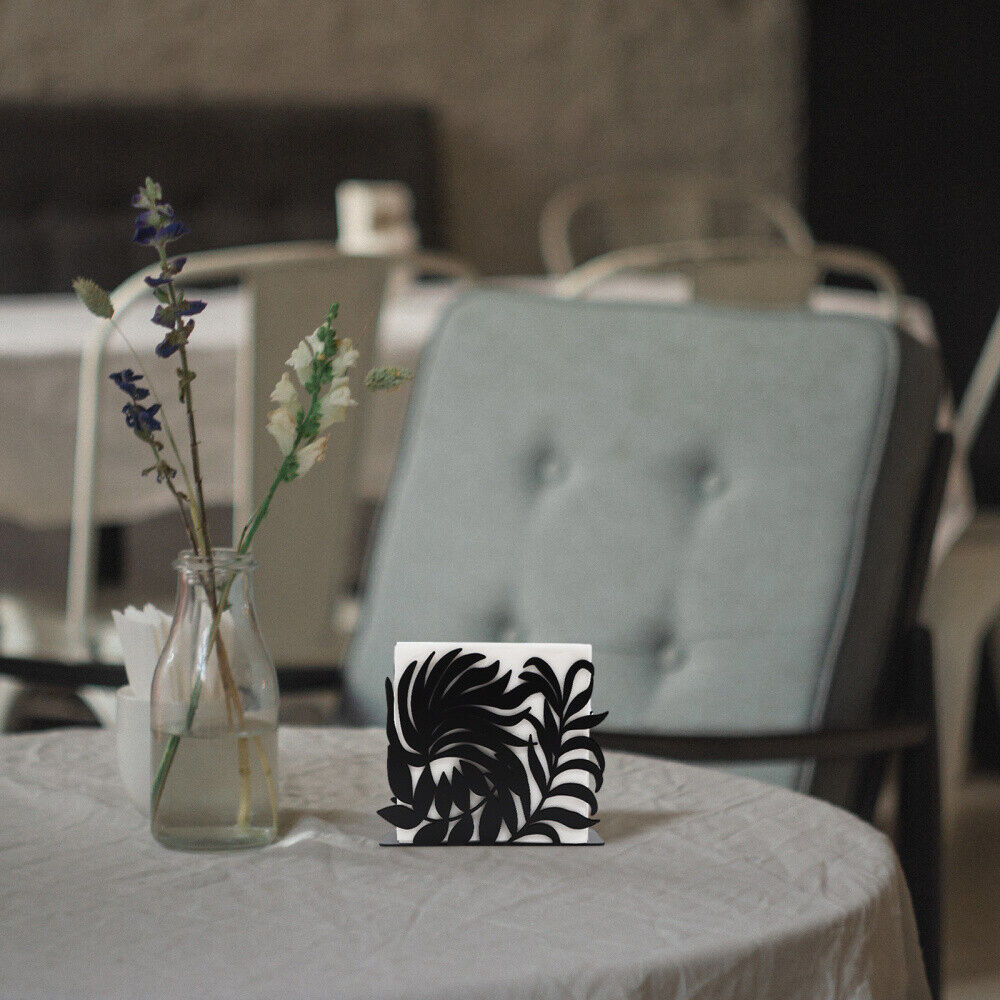 Palm Leaf Napkin Holder, Tropical Leaves Napkin Holder Stand