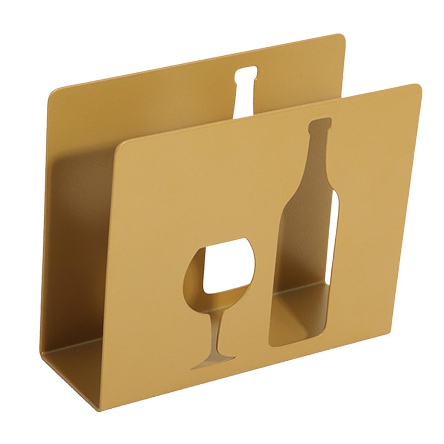Wine And Glass Metal Napkin Holder