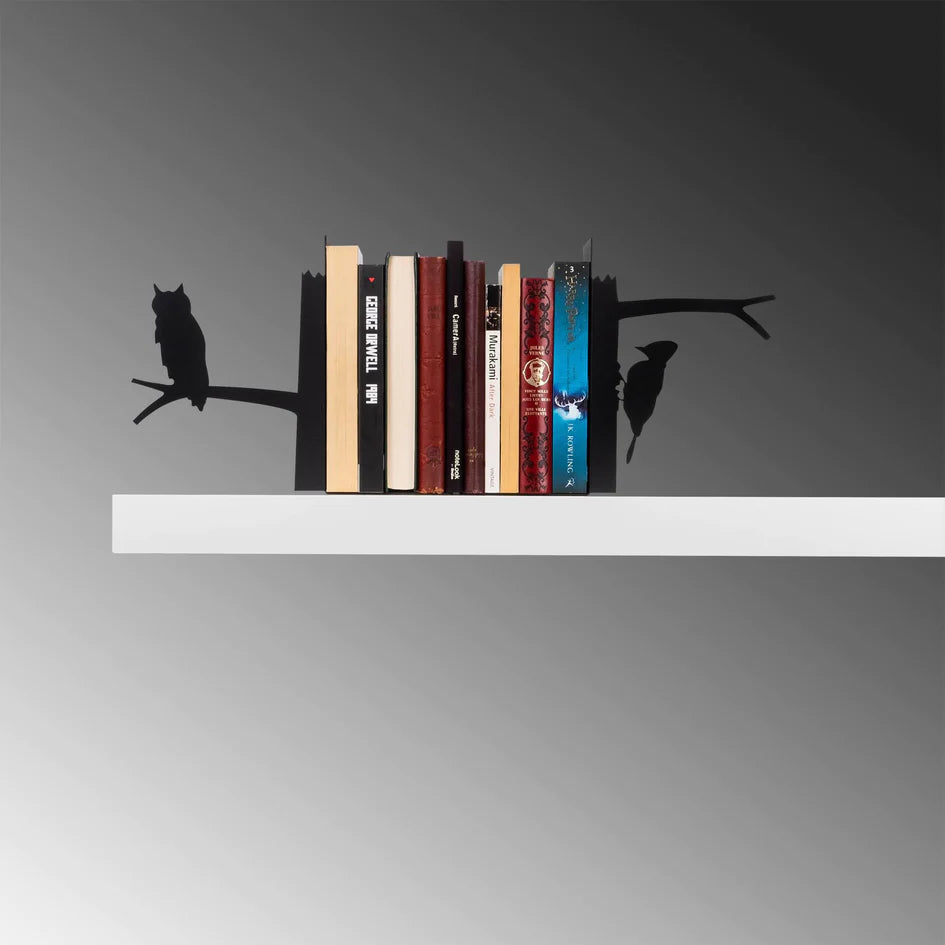 Woodpecker and Owl Bookend