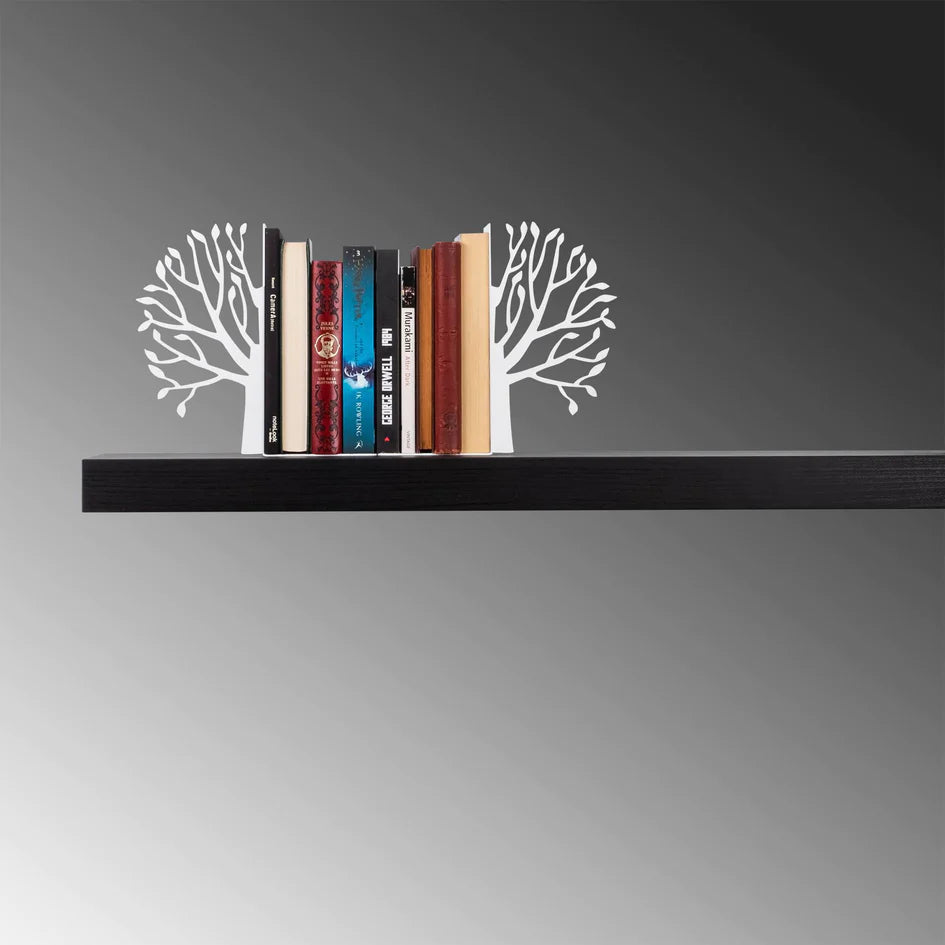 Tree Bookend , Black Metal Book Support