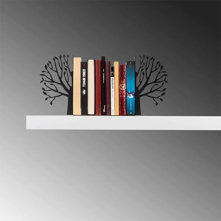 Tree Bookend , Black Metal Book Support