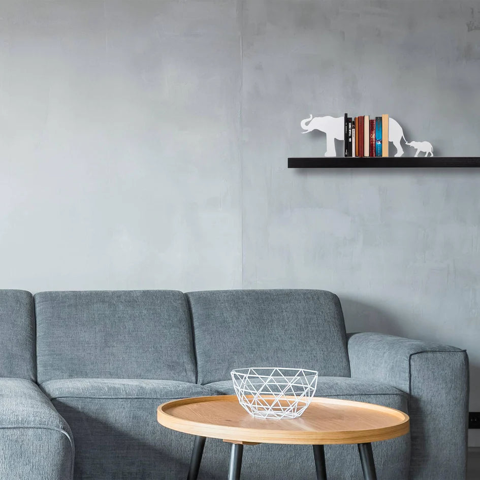 Cute Baby Elephant and Mommy Bookend