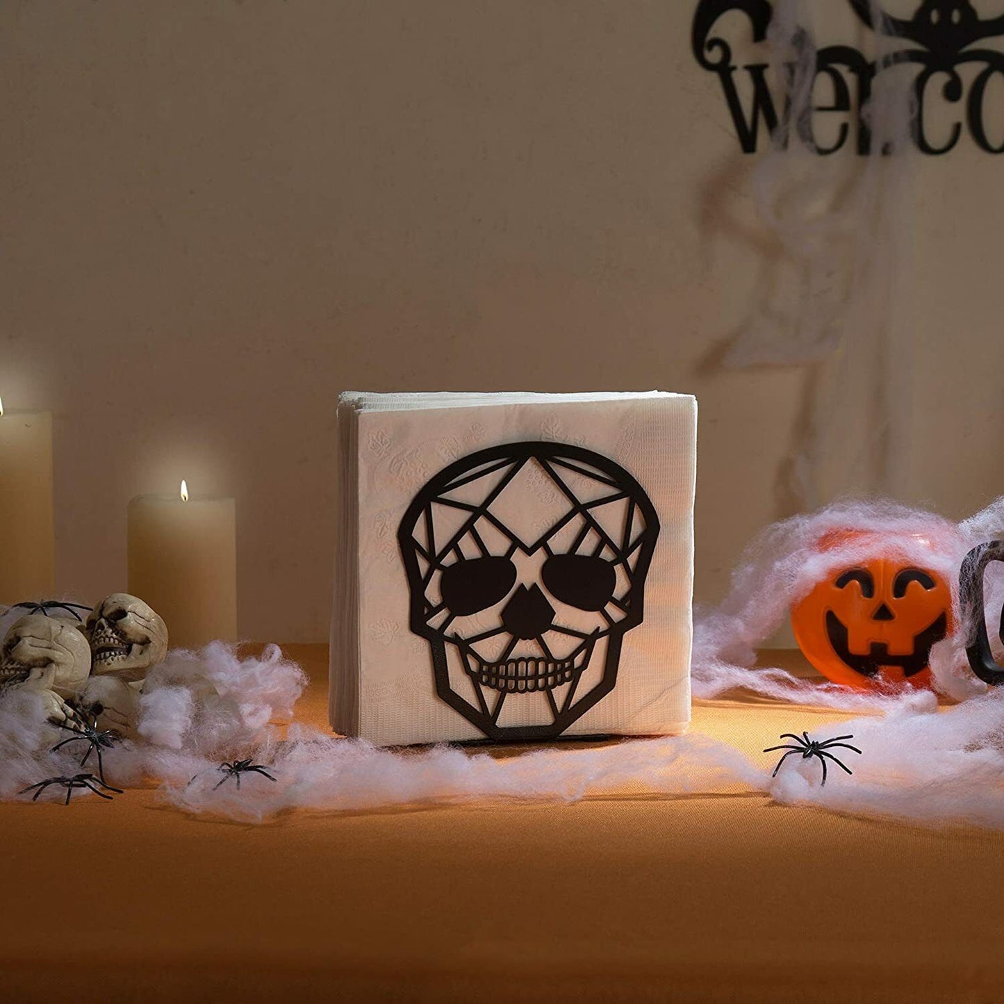 Skull Figured Metal Napkin Holder