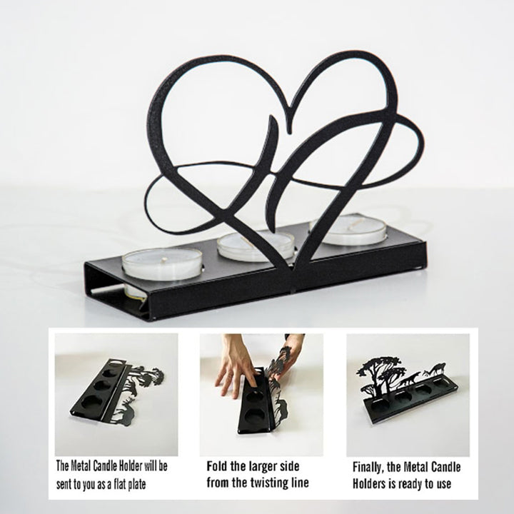 Eternal Heart and Love Symbol Metal Candle Holder