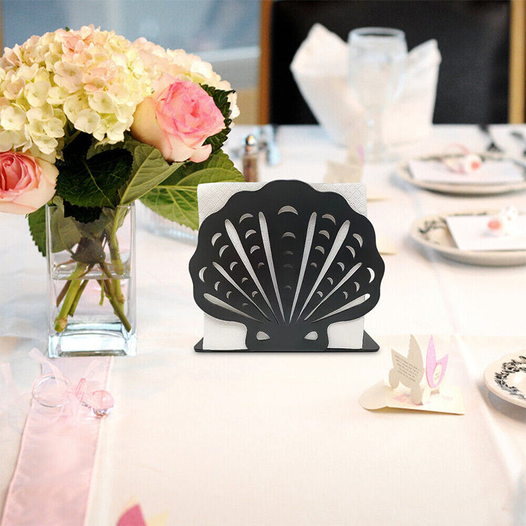 Seashell Patterned Metal Napkin Holder