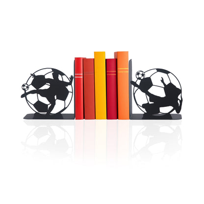 Football Players Book end, Soccer Players Bookend, Decorative Player Metal Book Holders, Football Themed Book Supports for Kids Room, Football Players Silhouette Book Ends  Gift For Boys