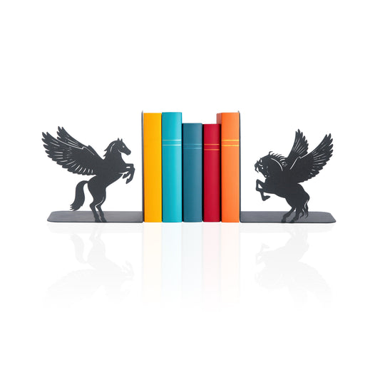 Pegasus Bookends, Flying Horse Bookends, Decorative Metal Book Support, Greek Mythological Creatures Book ends, Pegasus Book Holders, Cartoon Book Stands, Gift For Children