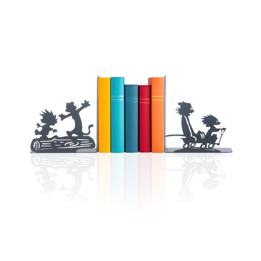 Calvin and Hobbes Bookends, Anime Bookend, Decorative Comics Metal Bookends, Cartoon Book Supports for Kids Room, Custom Bookends, Super Heroes Book Stands, Gift for Kids, Best Gift