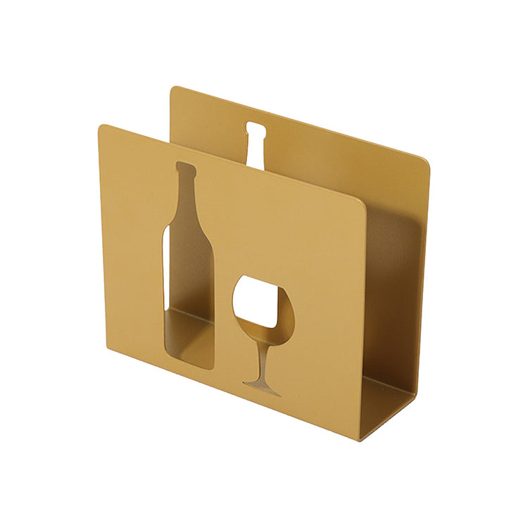 Wine And Glass Metal Napkin Holder