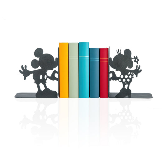 Mickey and Minnie Bookends, Cartoon Characters Book end, Mouse Figures Bookend, Decorative Comics Metal Bookends, Cartoon Themed Book Supports for Kids, Mr and Mrs Mouse Book Ends, Gift for Kids