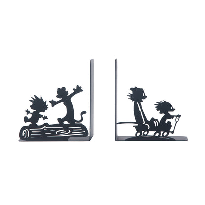 Calvin and Hobbes Bookends, Anime Bookend, Decorative Comics Metal Bookends, Cartoon Book Supports for Kids Room, Custom Bookends, Super Heroes Book Stands, Gift for Kids, Best Gift