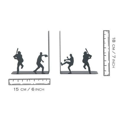 Baseball Player Silhouette Bookends, Sports Themed Decorative Book Holders, Gift for Kids and Fans, Greaters Baseball Player Bookends, Major League Players, Bookend for Sport Fan