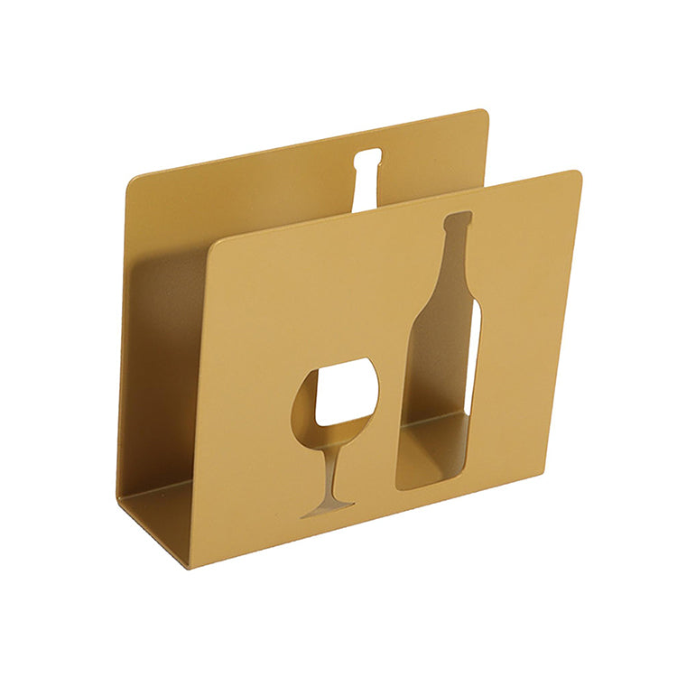 Wine And Glass Metal Napkin Holder
