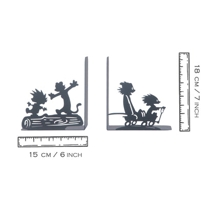 Calvin and Hobbes Bookends, Anime Bookend, Decorative Comics Metal Bookends, Cartoon Book Supports for Kids Room, Custom Bookends, Super Heroes Book Stands, Gift for Kids, Best Gift