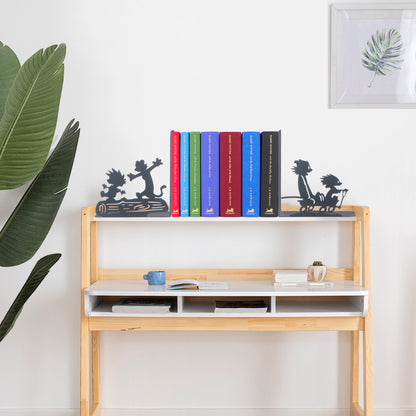 Calvin and Hobbes Bookends, Anime Bookend, Decorative Comics Metal Bookends, Cartoon Book Supports for Kids Room, Custom Bookends, Super Heroes Book Stands, Gift for Kids, Best Gift