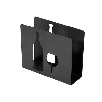 Wine And Glass Metal Napkin Holder