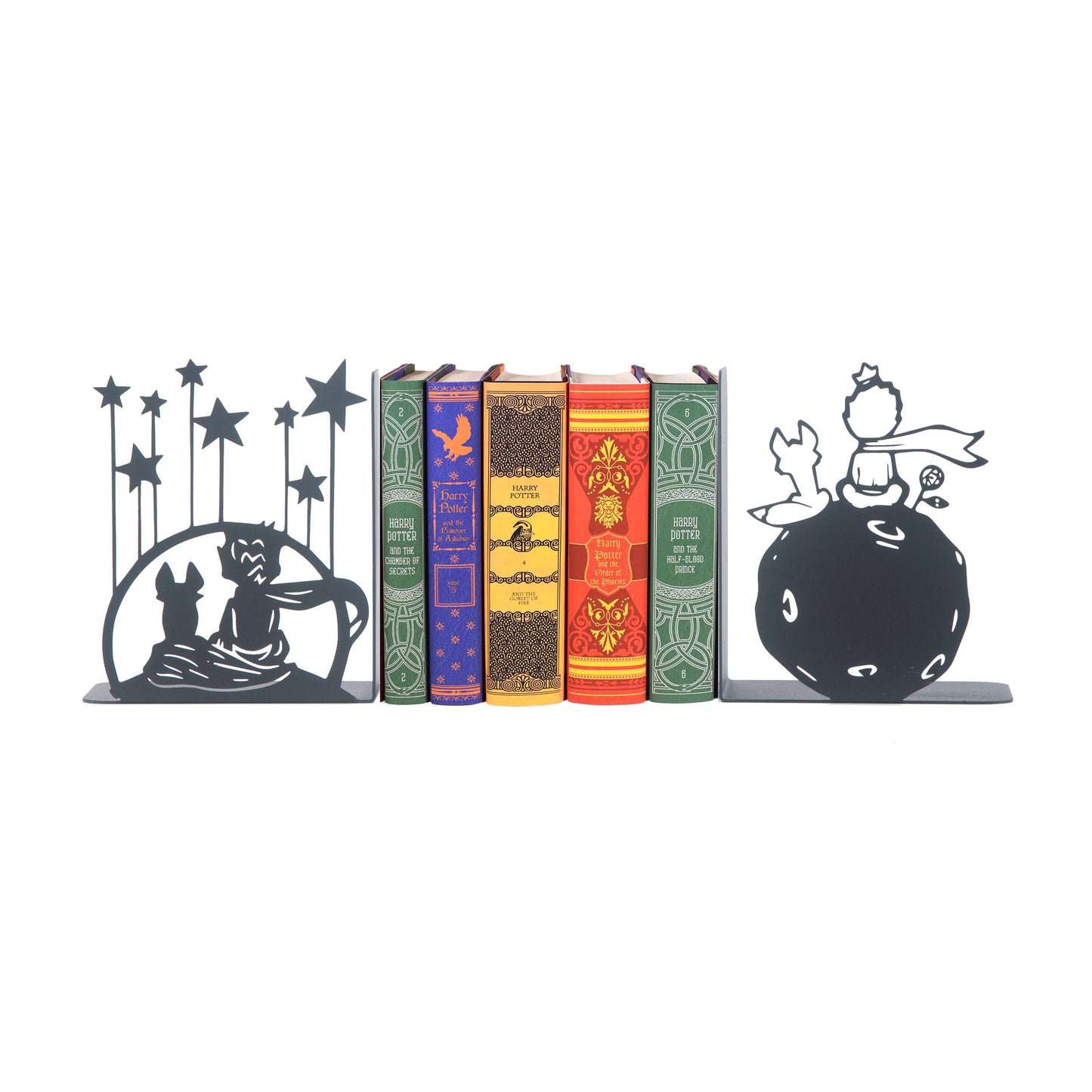 The Little Prince Bookend, Fairy Tale Hero Bookend, Cartoon Metal Bookends, The Little Prince, and His Rose Book Supports for Kids, Super Heroes Book Stands, Gift for Kids, Stars Book Ends