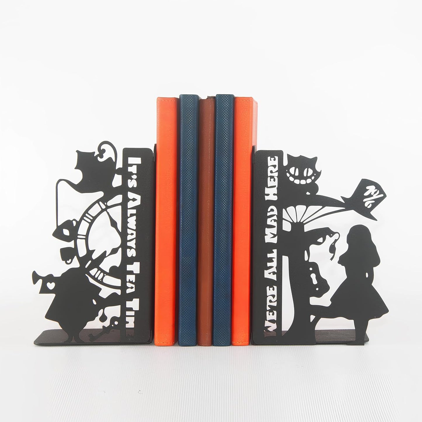Alice in Wonderland Bookends, Wonderland Bookends, Decorative Fairy Tale Heroes Book Supports for Kids, Fantasy Adventure Themed Book Stands, Gift for Kids, Alice Through The Looking Glass Book Ends
