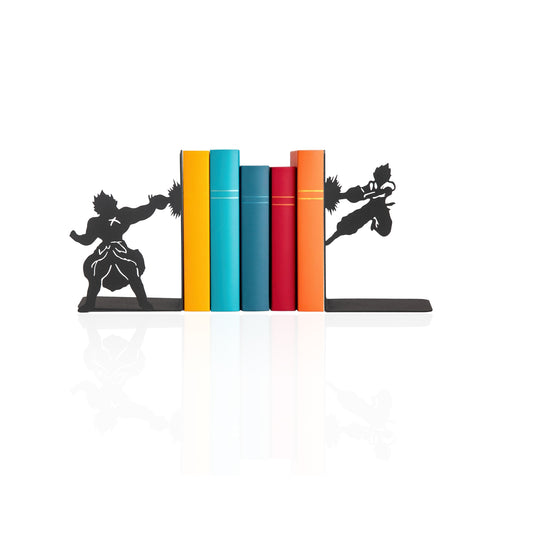 Anime Battle Scene Metal Bookends, Superhero Heroes Book ends for Kids, MangaThemed Book Holders, Dragon Fighters Anime Heros Bookends Gift for Kids, Animation Heroes Book Stand
