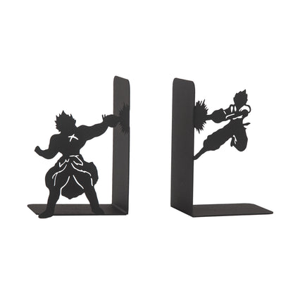 Anime Battle Scene Metal Bookends, Superhero Heroes Book ends for Kids, MangaThemed Book Holders, Dragon Fighters Anime Heros Bookends Gift for Kids, Animation Heroes Book Stand