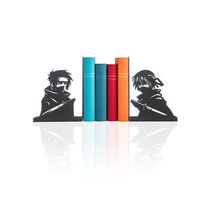 Anime Heroes Silhouette Bookends, Manga Theme Decorative Book Holders, Kids Room Decor, Cartoon Theme Bookends, for Kids, Bookends with Ninja Anime Heroes Silhouettes, Bookends for Kids