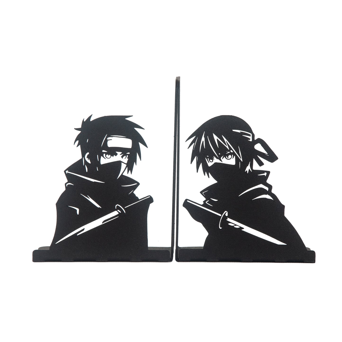 Anime Heroes Silhouette Bookends, Manga Theme Decorative Book Holders, Kids Room Decor, Cartoon Theme Bookends, for Kids, Bookends with Ninja Anime Heroes Silhouettes, Bookends for Kids