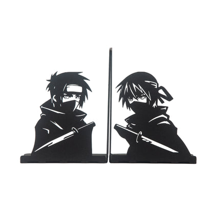 Anime Heroes Silhouette Bookends, Manga Theme Decorative Book Holders, Kids Room Decor, Cartoon Theme Bookends, for Kids, Bookends with Ninja Anime Heroes Silhouettes, Bookends for Kids