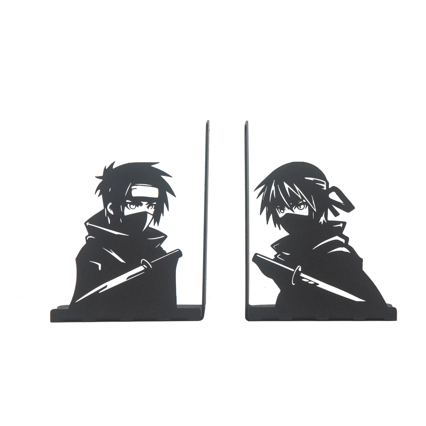 Anime Heroes Silhouette Bookends, Manga Theme Decorative Book Holders, Kids Room Decor, Cartoon Theme Bookends, for Kids, Bookends with Ninja Anime Heroes Silhouettes, Bookends for Kids