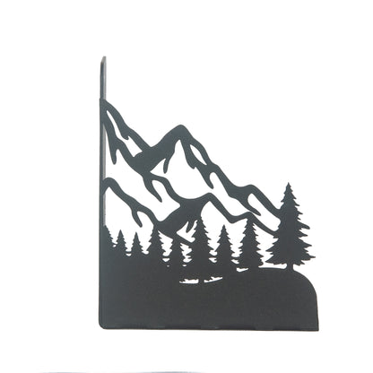 Decorative Mountain Silhouette Metal Bookends, Landscape Design, Forest Theme Book End, Mountain View Metal Bookends, Landscape Bookend, Forest Silhouette Book Holder, Tree Figured Bookend