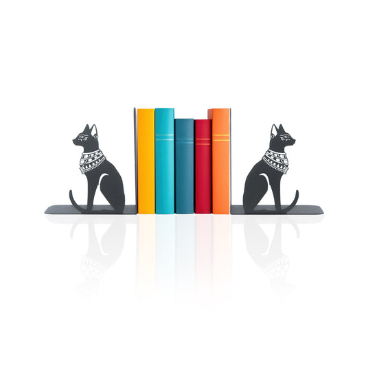 Egyptian Guardian Cats Book End , Egyptian Mythology Themed Bookends, Decorative Cats Metal Bookends, Metal Bookends For Heavy Books, Cartoon Book Stands, Best Gifts