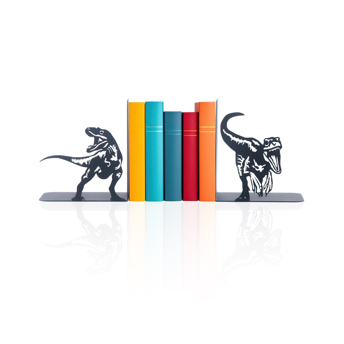 Dinosaurs Bookends, Decorative T-Rex Metal Book Holders, T-Rex Book Ends, Dinosaurs Book Ends, Cartoon Gift for Kids, Jurassic Park Book Stands