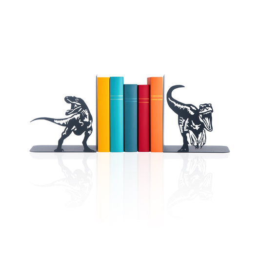 Dinosaurs Bookends, Decorative T-Rex Metal Book Holders, T-Rex Book Ends, Dinosaurs Book Ends, Cartoon Gift for Kids, Jurassic Park Book Stands