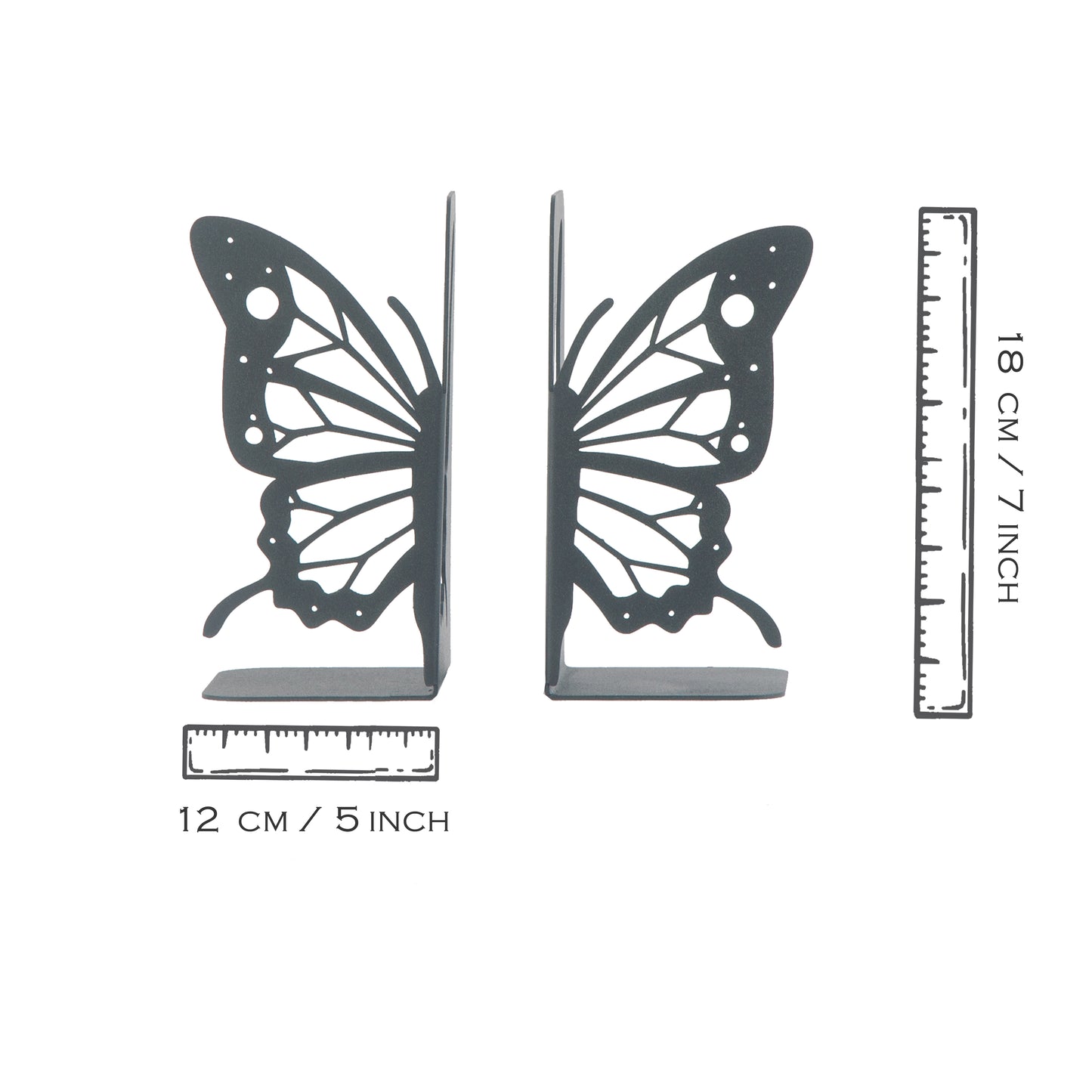 Butterfly Decorative Bookends, Butterfly Themed Bookend, Decorative Animals Book Supports for Kids, Butterfly Wings Metal Book Stands, Fairy Wings Book Holders, Gift for Kids, Best Gift for Her