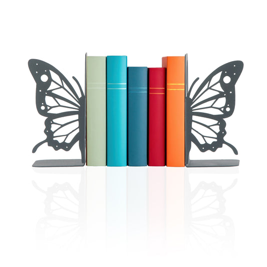Butterfly Decorative Bookends, Butterfly Themed Bookend, Decorative Animals Book Supports for Kids, Butterfly Wings Metal Book Stands, Fairy Wings Book Holders, Gift for Kids, Best Gift for Her