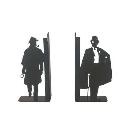 Sherlock Holmes and Arsene Lupin Design, Decorative Book Stands, Detective Figured Bookends, Gift for Book Lovers, Best Gifts for Children, Bookshelf Accessories, Detective Novel Themed Metal Bookends