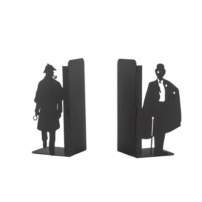 Sherlock Holmes and Arsene Lupin Design, Decorative Book Stands, Detective Figured Bookends, Gift for Book Lovers, Best Gifts for Children, Bookshelf Accessories, Detective Novel Themed Metal Bookends