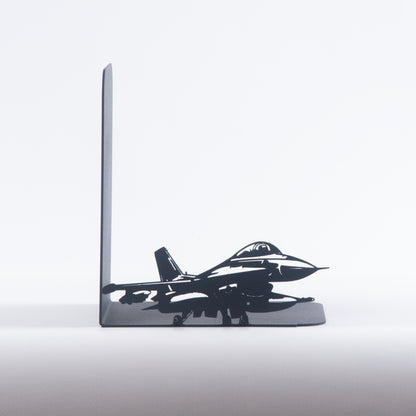 Fighter Aircraft Metal Bookends, Decorative Aircraft Book ends, Military Planes and Soldiers Book Stands, Military Themed Book Holder, Perfect Gift for Aviators