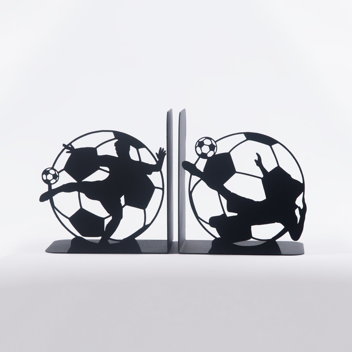 Football Players Book end, Soccer Players Bookend, Decorative Player Metal Book Holders, Football Themed Book Supports for Kids Room, Football Players Silhouette Book Ends  Gift For Boys