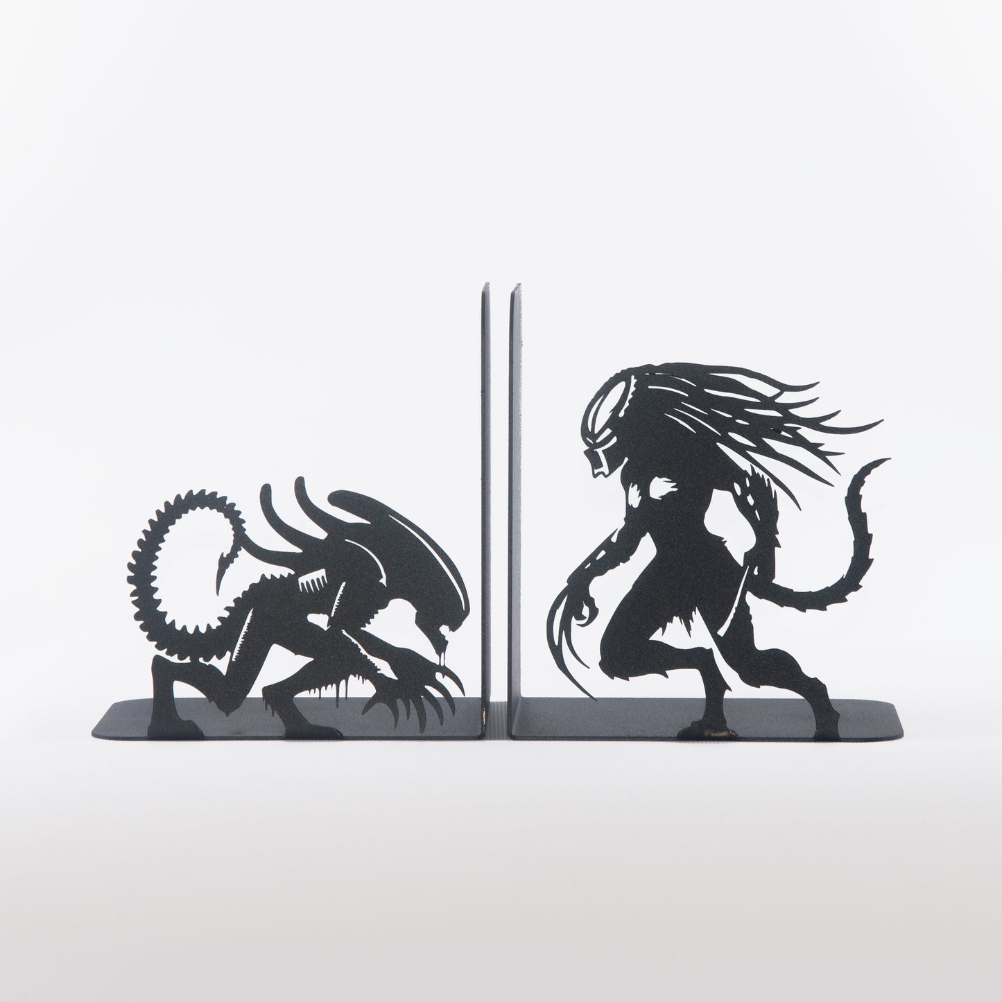 Alien and Predator Book End, Alien Silhouette Bookends, Super Heroes Book Stands, Predator Figured Book Holders, Gift for Kids, Prometheus Themed Book Ends, Space Themed Book Ends