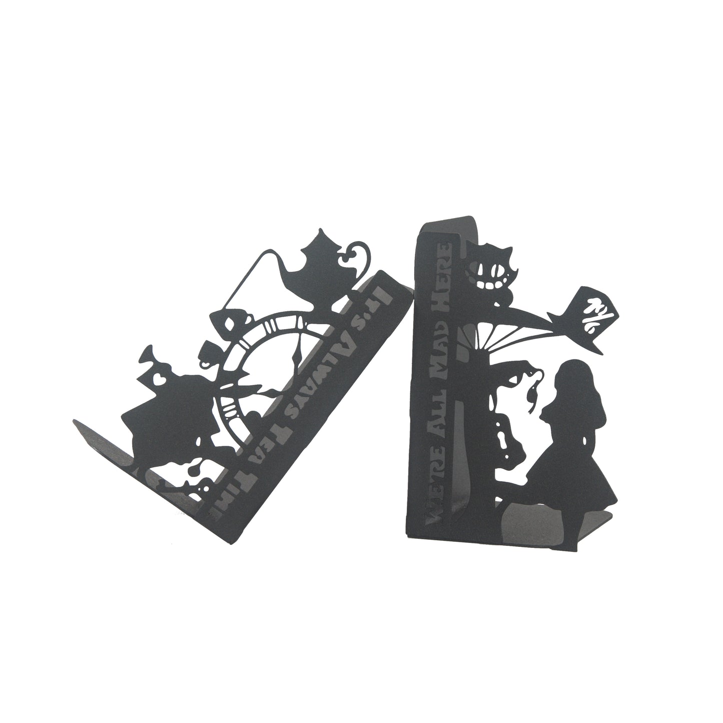 Alice in Wonderland Bookends, Wonderland Bookends, Decorative Fairy Tale Heroes Book Supports for Kids, Fantasy Adventure Themed Book Stands, Gift for Kids, Alice Through The Looking Glass Book Ends