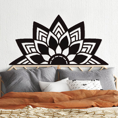 Mandala Patterned Metal Bed Headboard
