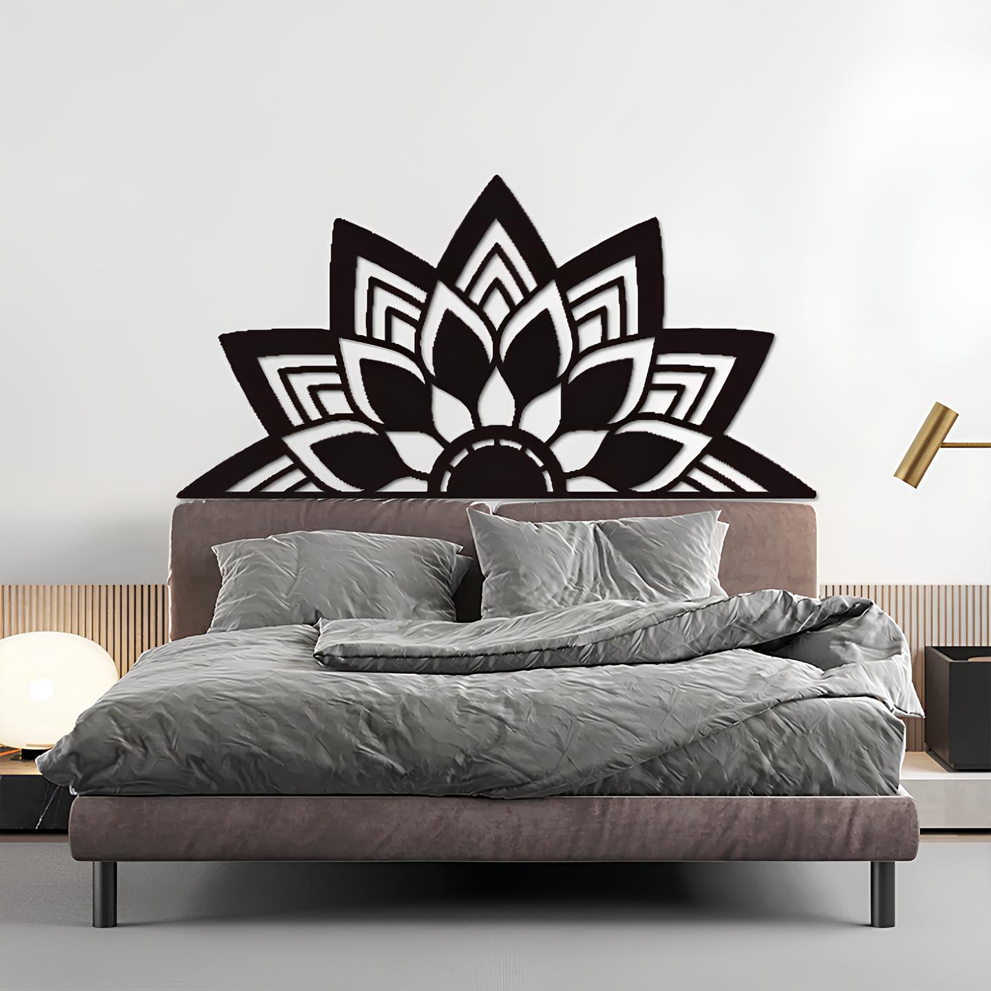 Mandala Patterned Metal Bed Headboard