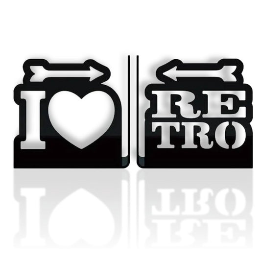 I Love Retro Bookends, Retro Lover Book Support